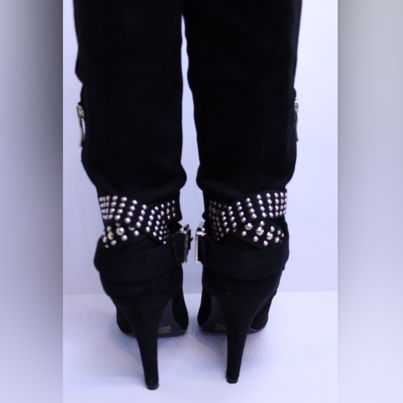 BCBGeneration Black Suede Knee High Boots Size 8 - Picture 2 of 4